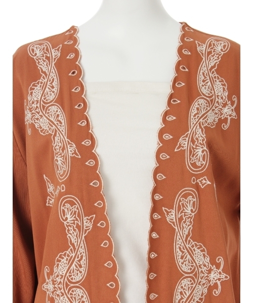 MURUA（ムルーア）の「ｆｌｏｗｅｒカットワークガウン（その他アウター・レディース・アイボリー/ブラック/オレンジ/イエロー・FREE）」の12枚目の写真