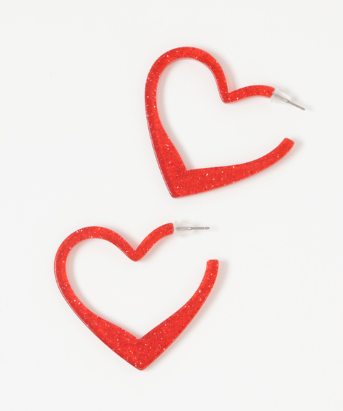 dazzlin（ダズリン）の「ラメハートピアス（ピアス（両耳用）・レディース・ブルー/レッド/グリーン・FREE）」の3枚目の写真