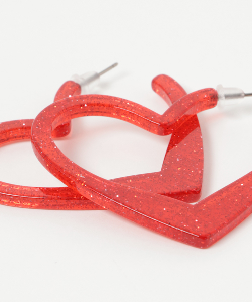 dazzlin（ダズリン）の「ラメハートピアス（ピアス（両耳用）・レディース・ブルー/レッド/グリーン・FREE）」の4枚目の写真