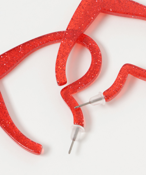 dazzlin（ダズリン）の「ラメハートピアス（ピアス（両耳用）・レディース・ブルー/レッド/グリーン・FREE）」の5枚目の写真