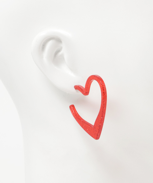 dazzlin（ダズリン）の「ラメハートピアス（ピアス（両耳用）・レディース・ブルー/レッド/グリーン・FREE）」の6枚目の写真