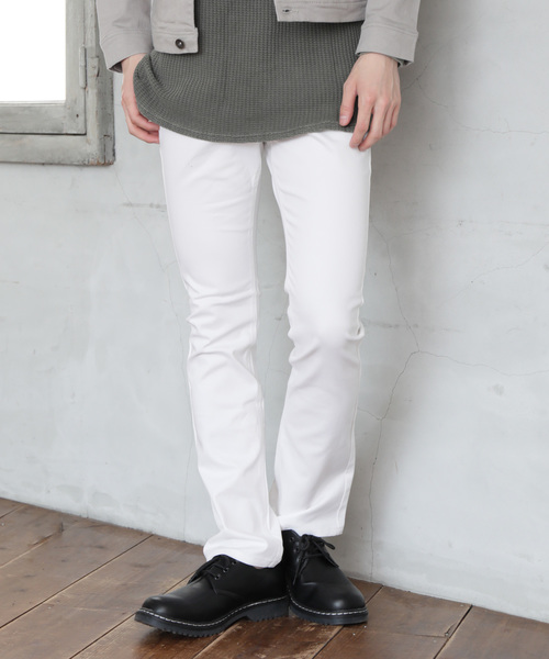 TopIsm(トップイズム)の「ストレッチ シューカット チノパンツ(チノパンツ)」|ホワイト