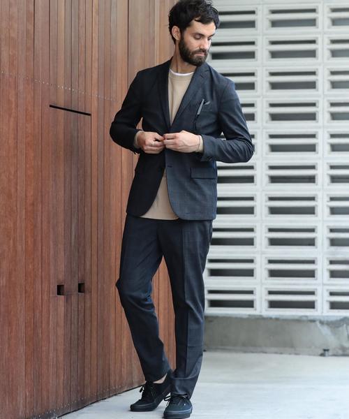 BEAUTY&YOUTH UNITED ARROWS（ビューティーアンドユースユナイテッドアローズ）の「BY "TORAY" プリント グレンチェック ノープリーツパンツ ◆（スラックス・メンズ・ダークグレー/ネイビー・SMALL/X-LARGE/LARGE/MEDIUM）」の11枚目の写真