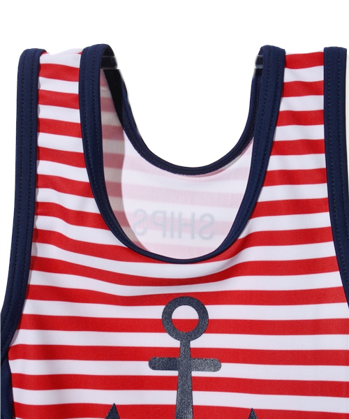 SHIPS KIDS（シップスキッズ）の「SHIPS KIDS:ボーダー ベビー グレコ（水着・キッズ・レッド/ネイビー・80/90/100）」の4枚目の写真