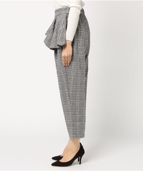 MERLOT（メルロー）の「アシメぺプラムグレンチェック柄パンツ1088（その他パンツ・レディース・グレー/ブラウン・FREE）」の11枚目の写真