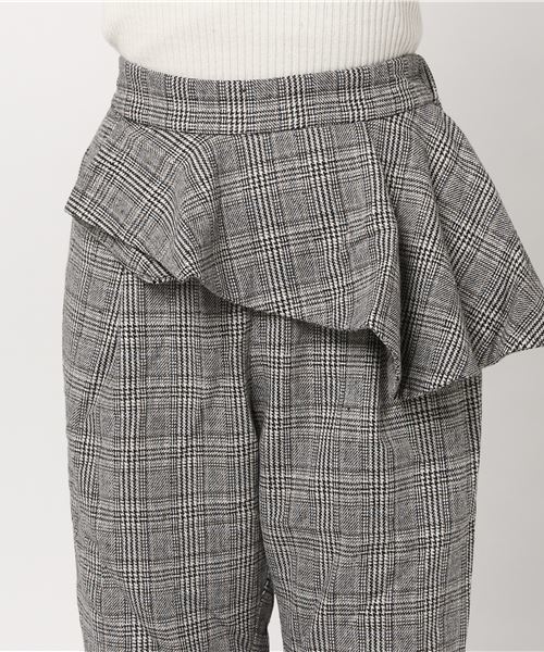 MERLOT（メルロー）の「アシメぺプラムグレンチェック柄パンツ1088（その他パンツ・レディース・グレー/ブラウン・FREE）」の3枚目の写真