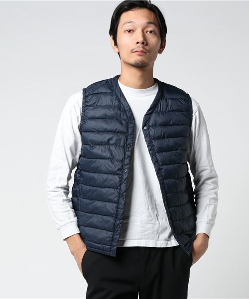 OUTDOOR PRODUCTS（アウトドアプロダクツ）の「中綿インナーベスト（ダウンベスト・メンズ・ブラック/カーキ/ネイビー/ベージュ/オレンジ・LARGE/MEDIUM/X-LARGE）」の4枚目の写真