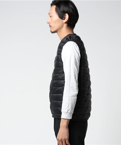 OUTDOOR PRODUCTS（アウトドアプロダクツ）の「中綿インナーベスト（ダウンベスト・メンズ・ブラック/カーキ/ネイビー/ベージュ/オレンジ・LARGE/MEDIUM/X-LARGE）」の6枚目の写真