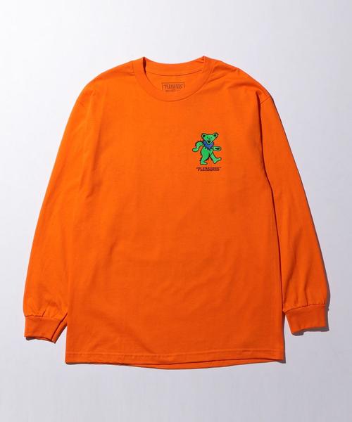 PLEASURES（プレジャー）の「＜PLEASURES × THE GRATEFUL DEAD＞ BEAR LS T/Tシャツ（Tシャツ/カットソー・メンズ・ホワイト/オレンジ・X-LARGE/LARGE/MEDIUM）」の3枚目の写真