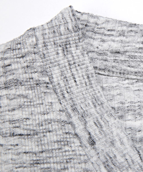 LUXSTYLE（ラグスタイル）の「ランダムテレコ＆リブVネック７分袖カットソー（Tシャツ/カットソー・メンズ・ワイン/杢グレー/レッド/ブラック/ネイビー/ブルー/ホワイト/ブラック系その他・M/L/XL/S）」の16枚目の写真