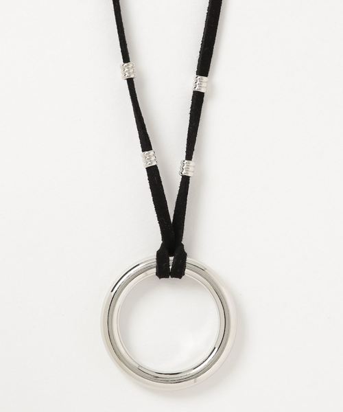 WEGO（ウィゴー）の「WEGO/レザーポイントリングネックレス（ネックレス・メンズ・ブラウン/ブラック・FREE）」の6枚目の写真