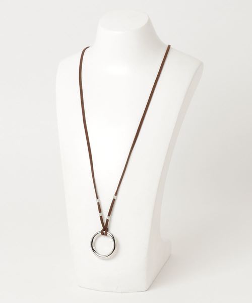 WEGO（ウィゴー）の「WEGO/レザーポイントリングネックレス（ネックレス・メンズ・ブラウン/ブラック・FREE）」の4枚目の写真
