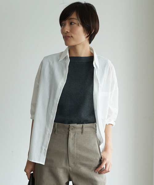 AMERICAN HOLIC（アメリカンホリック）の「・半袖ビッグシャツ（シャツ/ブラウス・レディース・オフホワイト/その他5/ブルー系その他3/ベージュ系その他/グリーン系その他5/ブラック系その他3・FREE）」の2枚目の写真