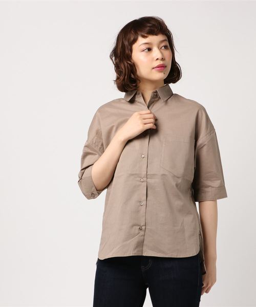 AMERICAN HOLIC（アメリカンホリック）の「・半袖ビッグシャツ（シャツ/ブラウス・レディース・オフホワイト/その他5/ブルー系その他3/ベージュ系その他/グリーン系その他5/ブラック系その他3・FREE）」の4枚目の写真