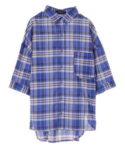 AMERICAN HOLIC（アメリカンホリック）の「・半袖ビッグシャツ（シャツ/ブラウス・レディース・オフホワイト/その他5/ブルー系その他3/ベージュ系その他/グリーン系その他5/ブラック系その他3・FREE）」の10枚目の写真