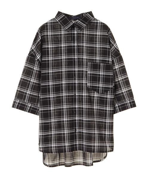 AMERICAN HOLIC（アメリカンホリック）の「・半袖ビッグシャツ（シャツ/ブラウス・レディース・オフホワイト/その他5/ブルー系その他3/ベージュ系その他/グリーン系その他5/ブラック系その他3・FREE）」の12枚目の写真