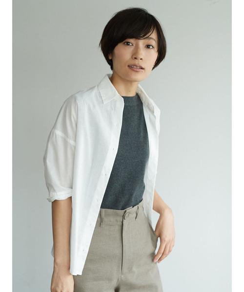 AMERICAN HOLIC（アメリカンホリック）の「・半袖ビッグシャツ（シャツ/ブラウス・レディース・オフホワイト/その他5/ブルー系その他3/ベージュ系その他/グリーン系その他5/ブラック系その他3・FREE）」の14枚目の写真