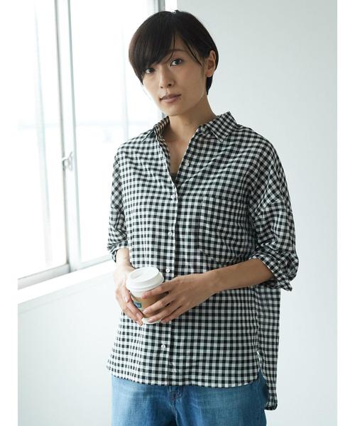 AMERICAN HOLIC（アメリカンホリック）の「・半袖ビッグシャツ（シャツ/ブラウス・レディース・オフホワイト/その他5/ブルー系その他3/ベージュ系その他/グリーン系その他5/ブラック系その他3・FREE）」の18枚目の写真