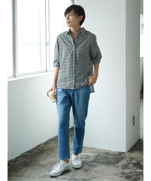 AMERICAN HOLIC（アメリカンホリック）の「・半袖ビッグシャツ（シャツ/ブラウス・レディース・オフホワイト/その他5/ブルー系その他3/ベージュ系その他/グリーン系その他5/ブラック系その他3・FREE）」の20枚目の写真