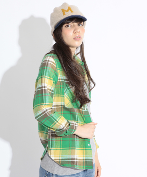 BEAMS BOY(ビームスボーイ)の「□BEAMS BOY / ネルチェックシャツ(シャツ/ブラウス・レディース・グリーン/ネイビー/ピンク/マルチ・ONE SIZE)」の1枚目の写真