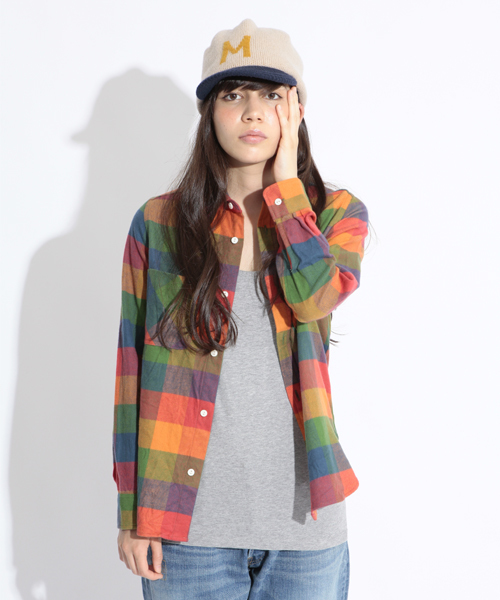 BEAMS BOY(ビームスボーイ)の「□BEAMS BOY / ネルチェックシャツ(シャツ/ブラウス・レディース・グリーン/ネイビー/ピンク/マルチ・ONE SIZE)」の4枚目の写真