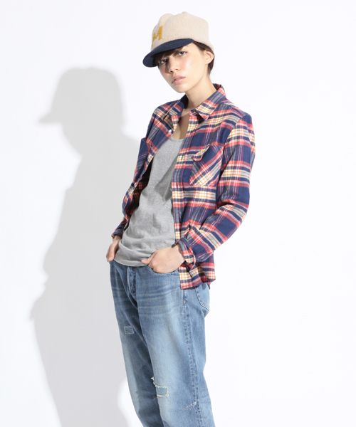 BEAMS BOY(ビームスボーイ)の「□BEAMS BOY / ネルチェックシャツ(シャツ/ブラウス・レディース・グリーン/ネイビー/ピンク/マルチ・ONE SIZE)」の6枚目の写真