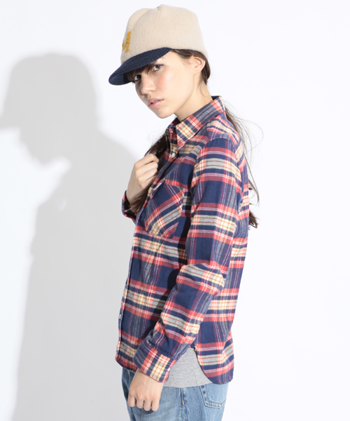 BEAMS BOY(ビームスボーイ)の「□BEAMS BOY / ネルチェックシャツ(シャツ/ブラウス・レディース・グリーン/ネイビー/ピンク/マルチ・ONE SIZE)」の7枚目の写真