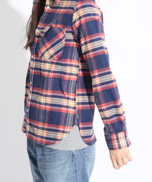 BEAMS BOY(ビームスボーイ)の「□BEAMS BOY / ネルチェックシャツ(シャツ/ブラウス・レディース・グリーン/ネイビー/ピンク/マルチ・ONE SIZE)」の9枚目の写真