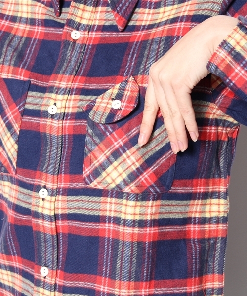 BEAMS BOY(ビームスボーイ)の「□BEAMS BOY / ネルチェックシャツ(シャツ/ブラウス・レディース・グリーン/ネイビー/ピンク/マルチ・ONE SIZE)」の16枚目の写真