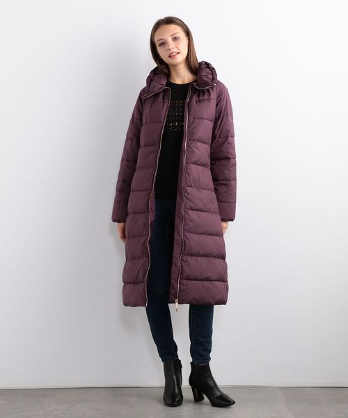 ARMANI EXCHANGE（アルマーニエクスチェンジ）の「【A|Xアルマーニ エクスチェンジ】ベルト付き　中わた入りロングコート（ダウンジャケット/コート・レディース・ブラック/ワイン・SMALL/MEDIUM/X-SMALL/LARGE）」の3枚目の写真