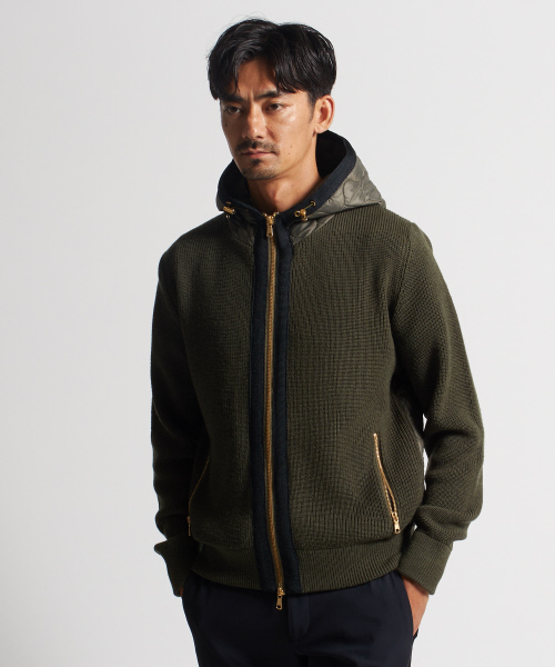 DESIGNWORKS(デザインワークス)の「中綿キルトステッチドッキングブルゾン(カーディガン/ボレロ・メンズ・カーキ/ネイビー/ブラック・S/M/L)」の5枚目の写真