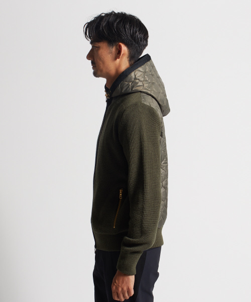 DESIGNWORKS(デザインワークス)の「中綿キルトステッチドッキングブルゾン(カーディガン/ボレロ・メンズ・カーキ/ネイビー/ブラック・S/M/L)」の6枚目の写真