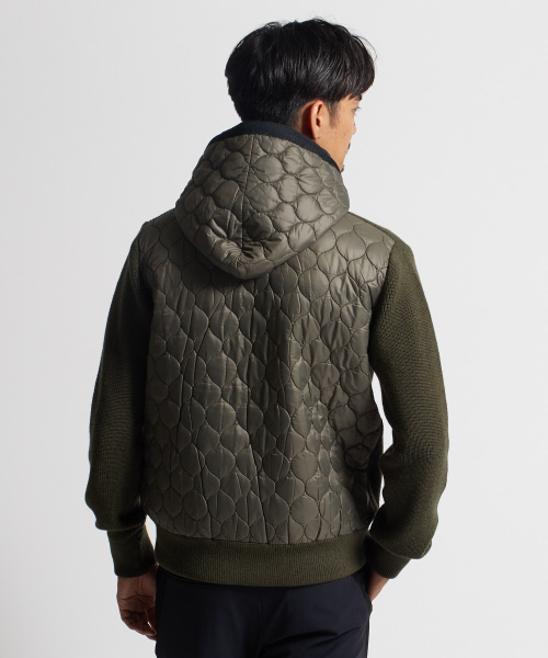 DESIGNWORKS(デザインワークス)の「中綿キルトステッチドッキングブルゾン(カーディガン/ボレロ・メンズ・カーキ/ネイビー/ブラック・S/M/L)」の7枚目の写真