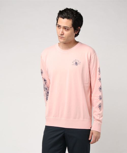 Hurley (ハーレー)の「GEISHA CREW NECK FLEECE/ハーレー 長袖 スウェット トレーナー 袖プリント(スウェット・メンズ・ブラック/グレー/ピンク/イエロー・SMALL/MEDIUM/LARGE/X-LARGE)」の4枚目の写真