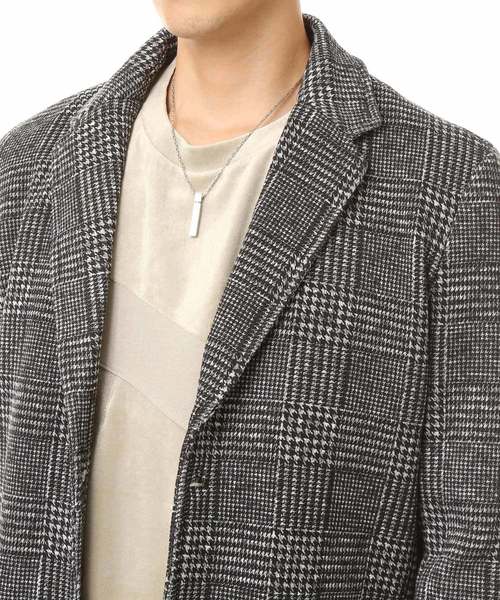 TopIsm（トップイズム）の「ニットフリースロングチェスターコート（チェスターコート・メンズ・ブラック/グレー/チェック・M/L/LL）」の10枚目の写真