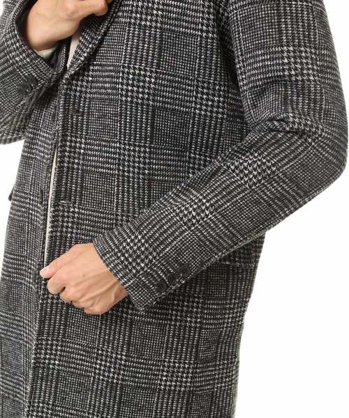 TopIsm（トップイズム）の「ニットフリースロングチェスターコート（チェスターコート・メンズ・ブラック/グレー/チェック・M/L/LL）」の11枚目の写真