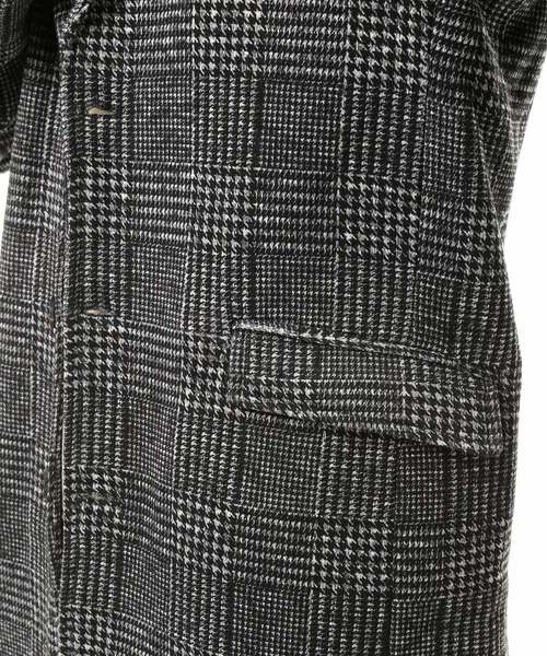TopIsm（トップイズム）の「ニットフリースロングチェスターコート（チェスターコート・メンズ・ブラック/グレー/チェック・M/L/LL）」の8枚目の写真