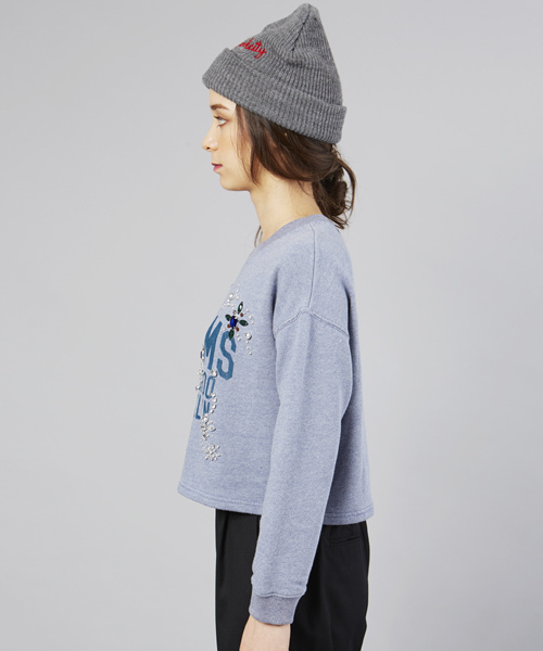 Another Edition（アナザーエディション）の「AE ｳﾗｹ LOGO+ｿｳｼｮｸ SRT PO（Tシャツ/カットソー・レディース・グレー/ワイン/ライトブルー・フリー）」の4枚目の写真