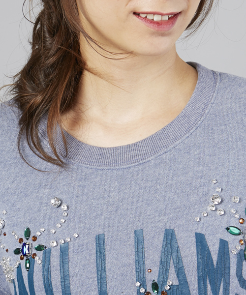 Another Edition（アナザーエディション）の「AE ｳﾗｹ LOGO+ｿｳｼｮｸ SRT PO（Tシャツ/カットソー・レディース・グレー/ワイン/ライトブルー・フリー）」の6枚目の写真