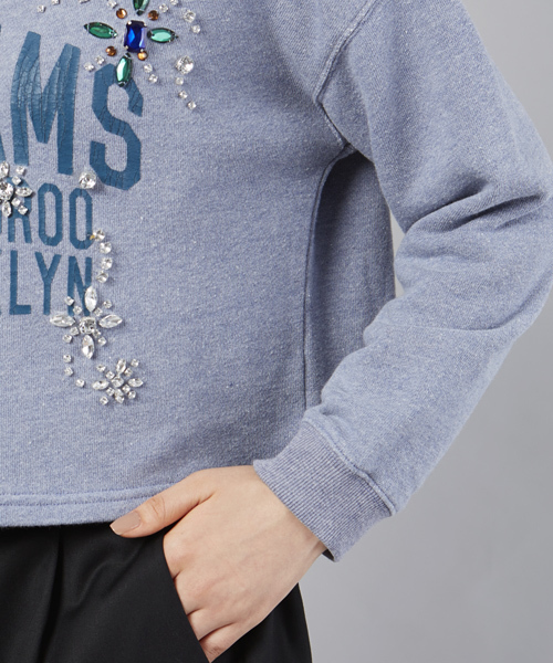 Another Edition（アナザーエディション）の「AE ｳﾗｹ LOGO+ｿｳｼｮｸ SRT PO（Tシャツ/カットソー・レディース・グレー/ワイン/ライトブルー・フリー）」の7枚目の写真