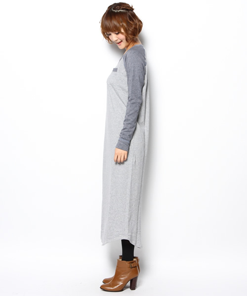 laule'a sunny side store(ラウレアサニーサイドストア)の「裏毛ラグランロングワンピース(ワンピース・レディース・グレー/ネイビー・FREE)」の10枚目の写真