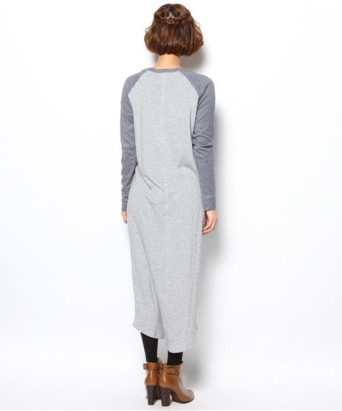 laule'a sunny side store(ラウレアサニーサイドストア)の「裏毛ラグランロングワンピース(ワンピース・レディース・グレー/ネイビー・FREE)」の4枚目の写真