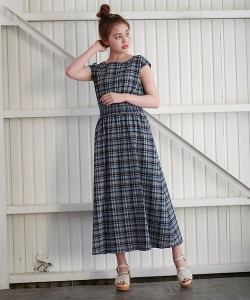 Amelier Majestic Legon アメリエルマジェスティックレゴン の チェックバックレースアップワンピース ワンピース Wear