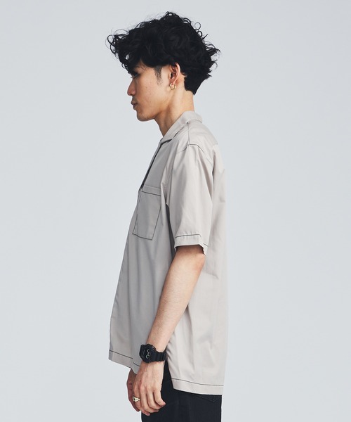 STUDIOUS（ステュディオス）の「【STUDIOUS】ステッチングオープンカラーシャツ【ZOZO限定アイテム】（シャツ/ブラウス・メンズ・ブラック/グレー/ブルー・1/2/3）」の6枚目の写真