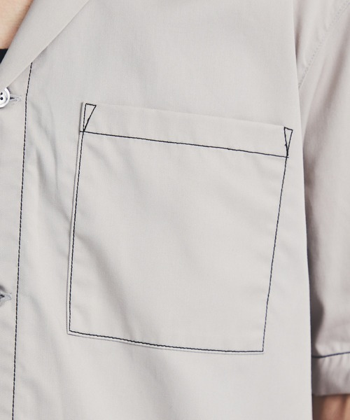 STUDIOUS（ステュディオス）の「【STUDIOUS】ステッチングオープンカラーシャツ【ZOZO限定アイテム】（シャツ/ブラウス・メンズ・ブラック/グレー/ブルー・1/2/3）」の11枚目の写真