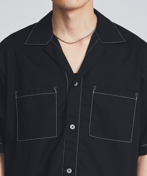 STUDIOUS（ステュディオス）の「【STUDIOUS】ステッチングオープンカラーシャツ【ZOZO限定アイテム】（シャツ/ブラウス・メンズ・ブラック/グレー/ブルー・1/2/3）」の16枚目の写真