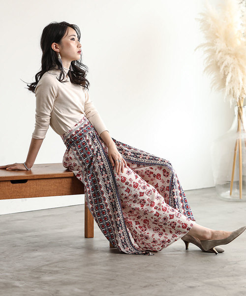 Bou Jeloud(ブージュルード)の「◆新柄登場◆オリエンタル柄パネルスカンツ(その他パンツ・レディース・ブラック/オフホワイト/ブラウン・38)」の7枚目の写真