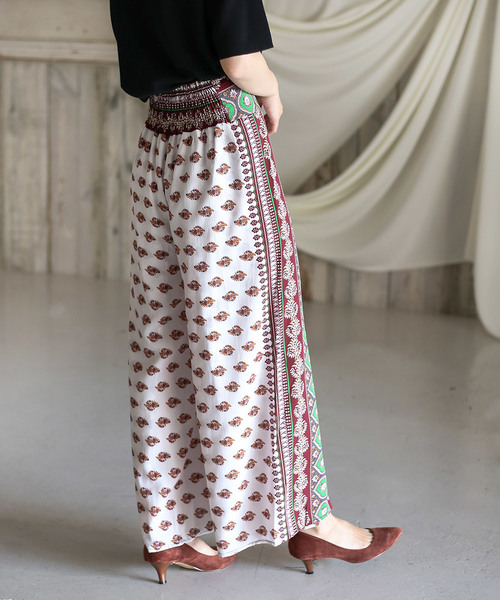 Bou Jeloud(ブージュルード)の「◆新柄登場◆オリエンタル柄パネルスカンツ(その他パンツ・レディース・ブラック/オフホワイト/ブラウン・38)」の15枚目の写真