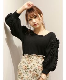 dazzlin | ボリュームフリルスリーブプルオーバー(ニット/セーター)