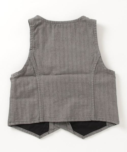 BRANSHES(ブランシェス)の「【キメ服】ツイル/ヘリンボンベスト(スーツベスト・キッズ・キャメル/グレー・120cm/130cm/100cm/90cm/110cm)」の3枚目の写真